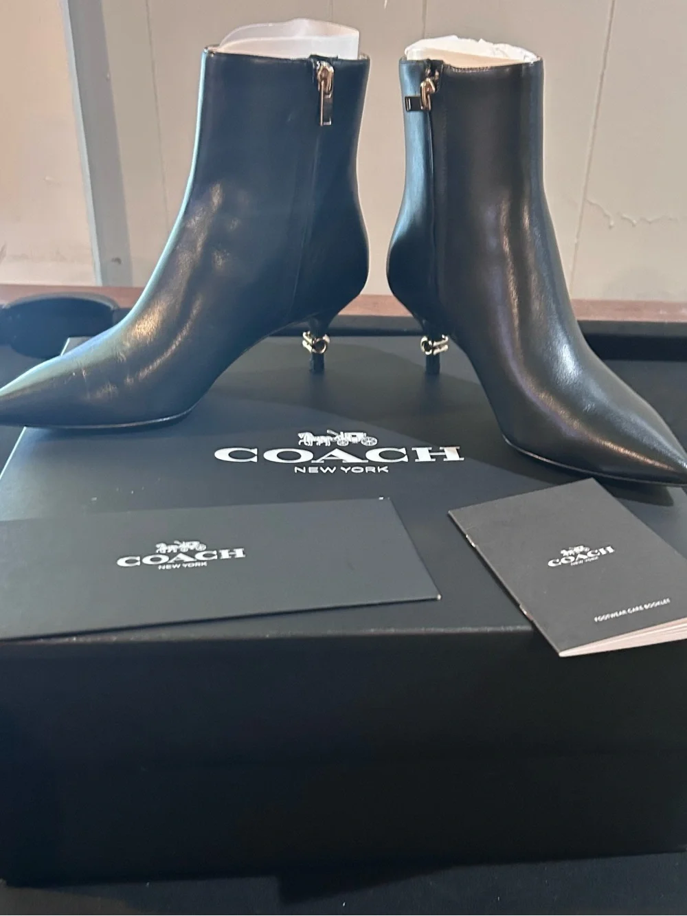 Coach Black Jewel Leather Bootie